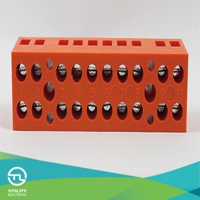 Utl Ten Bit Wiring Terminal Block 0.5-6mm Plastic Connectors