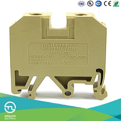 Screw Dinrail Terminal Blocks Jut2-10 Electric Wiring Connector